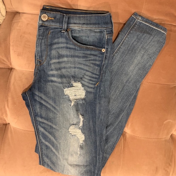 Express Pants - Express distressed medium wash denim leggings